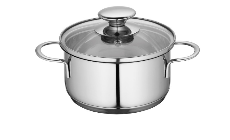 Kochtopf Capri mit einem Durchmesser von 14 cm, in Edelstahl silber