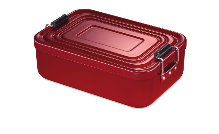 Lunchbox in rot aus Aluminium