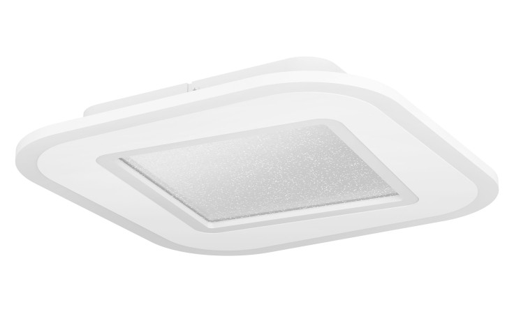 LED-Deckenleuchte Macchioni 38 cm, modern quadratisch mit satiniertem Mittelteil, Leuchtmittel inklusive.