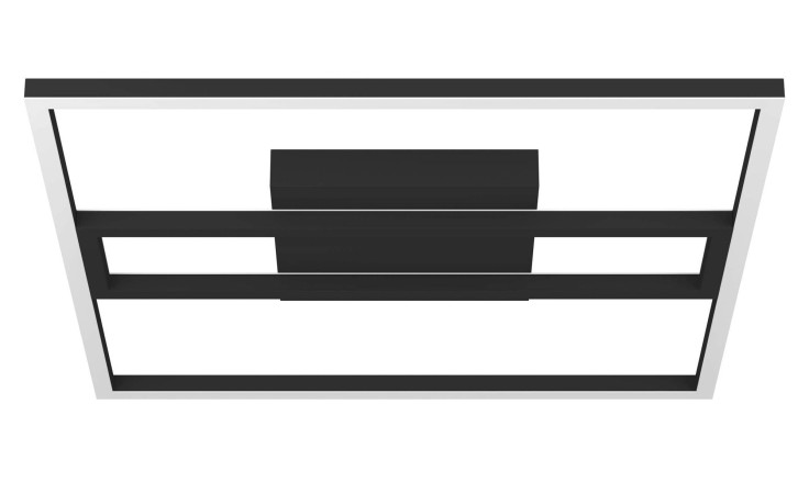 LED-Deckenleuchte Calagrano-Z 45 cm, moderne schwarz-weiße Metalloptik, Leuchtmittel inklusive, Untersicht.