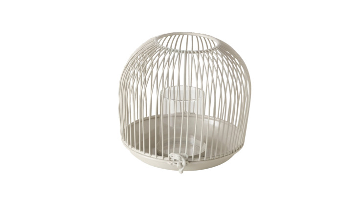 Windlicht Justine 23 cm in beige aus Eisen