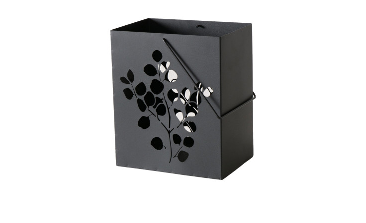 Windlicht Calypso 28 cm in schwarz aus Eisen