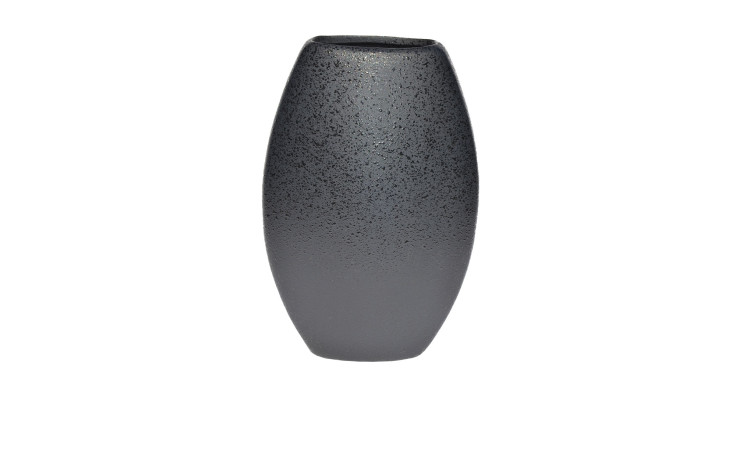 Hohe, ovale Vase 24 cm mit strukturierter Oberfläche, perfekt für modernes Dekor.