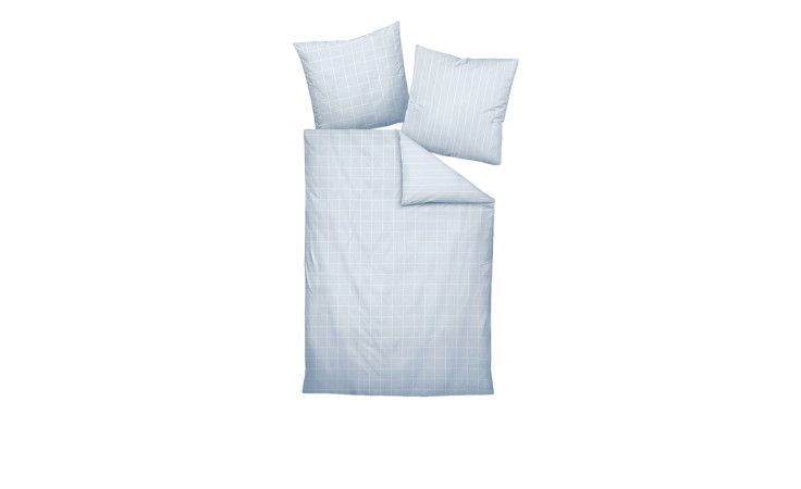 Mako-Satin Bettwäsche Modrnclassic in der Größe 135 x 200 cm un din der Farbausführung blau, kariert