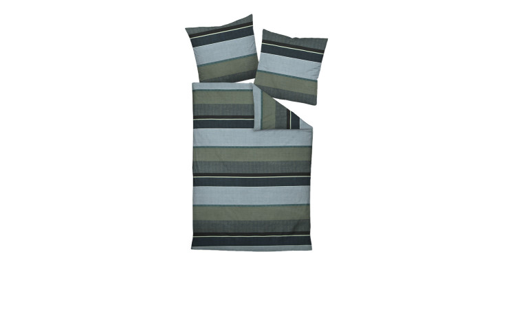 Mako-Satin Bettwäsche 98085 Moments in der Größe 135 x 200 cm und der Farbausführung gün, grau.anthrazit