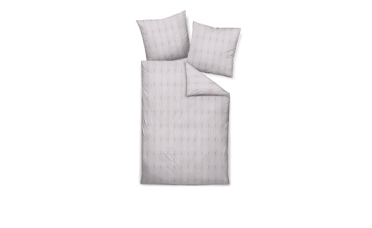 Taupegraue Satin-Bettwäsche 135x200 cm Set mit Bettdeckenbezug und zwei passenden Kissen.