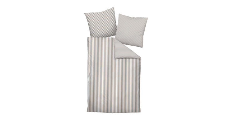 Marko-Satin Bettwösche Modernclassic in der Größe 155 x 220 cm und in der Farbausführung beige, braun mit Streifenmuster