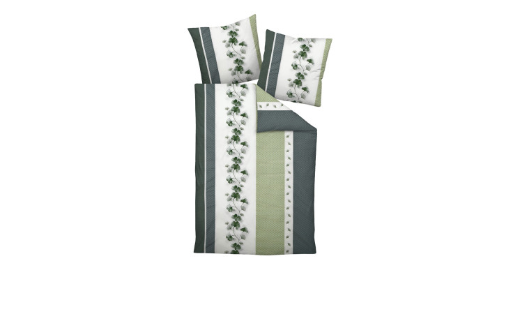 Seersucker Bettwäsche Tango in der Größe 135 x 200 cm, in einer bunten Farbausführung mit Streifen und Blättern