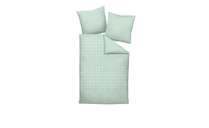 Mako-Satin Bettwäsche Modernclassic in der Größe 155 x 200 cm in der Farbausführung Mintgrün