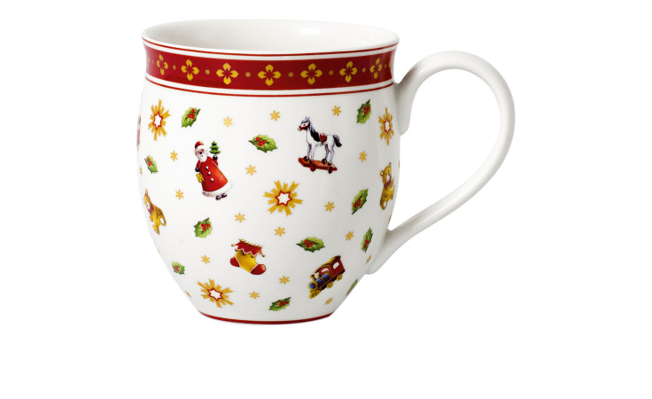 Becher mit Streumotiv Toy's Delight 440 ml in weiß mit weihnachtlichen Motiven.