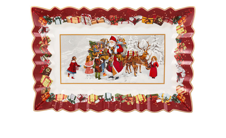 Kuchenplatte Toy's Fantasy 35 x 23 cm mehrfarbig mit weihnachtlichen Motiven.