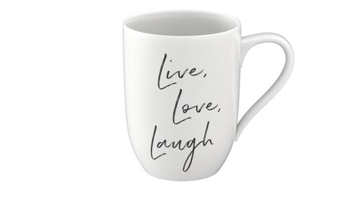 Becher Live Love Laugh 340 ml in weiß