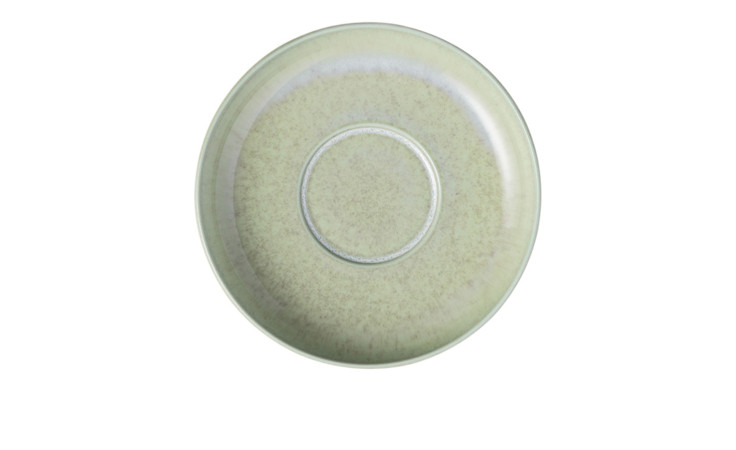 Die Villeroy & Boch Espressountertasse Perlemor 12 cm ist ein runder, grüner Porzellanteller, der sich ideal zum Dekorieren eignet.