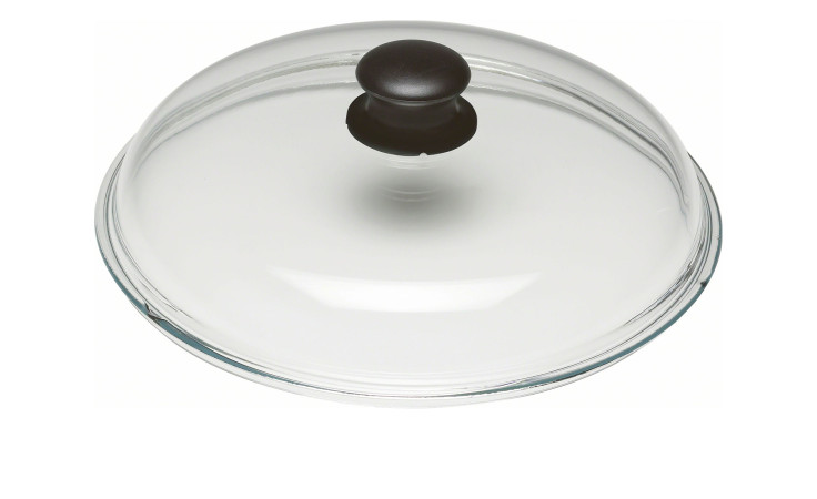 Zwilling Glasdeckel Specials 28 cm Deckel mit schwarzem Rundgriff, von oben gesehen auf weißem Hintergrund.