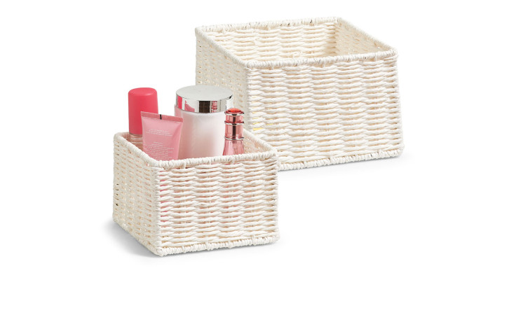 Das Aufbewahrungsörbchen-Set 2-tlg. ist ideal zum Dekorieren oder Ordnen von Toilettenartikeln und Papier.