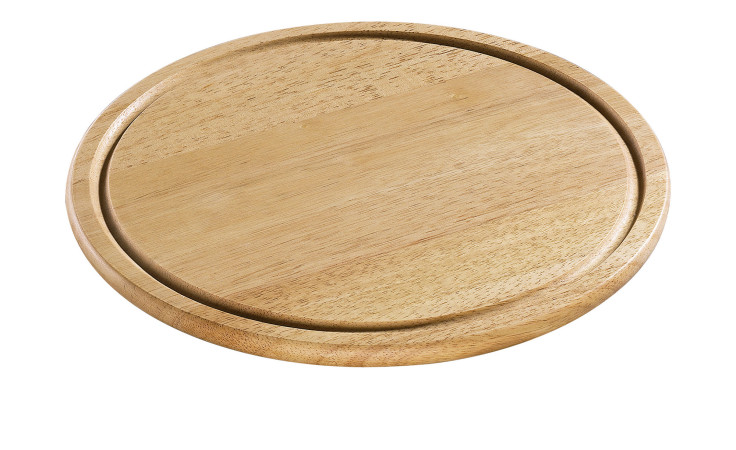 Die Käse-/Steakplatte 30 cm, rund mit Randrille, ist auf weißem Hintergrund abgebildet.
