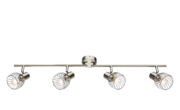 Deckenleuchte Texas aus Nickel in silber mit vier Spots.