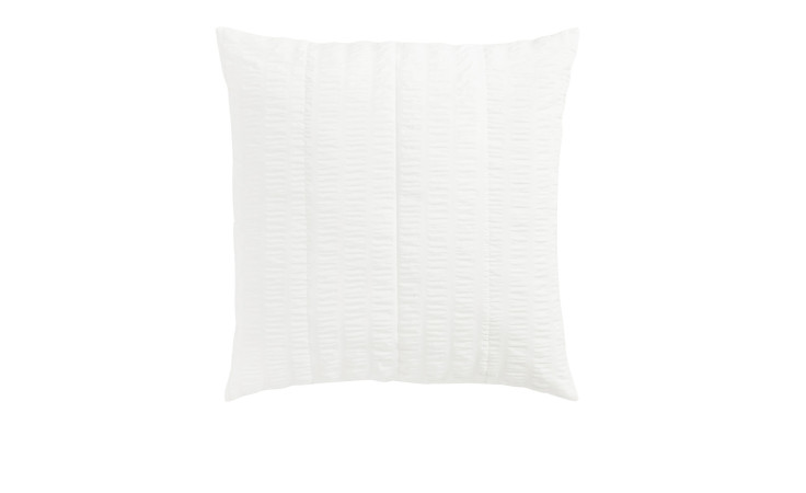 Kopfkissen Structure 80 x 80 cm: weißes rechteckiges Kissen mit dezenter Textur und Kunstfaserfüllung auf weißem Hintergrund.