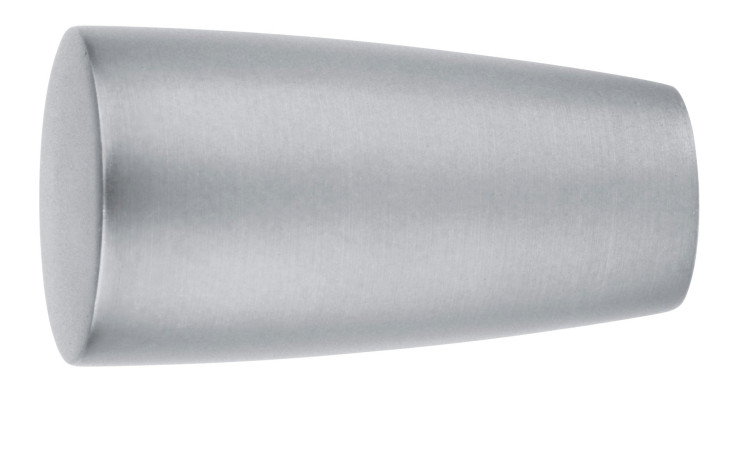 Silberfarbenes Endstück Noble 20 mm, flaches Ende, rund zulaufender Körper, auf weißem Hintergrund.