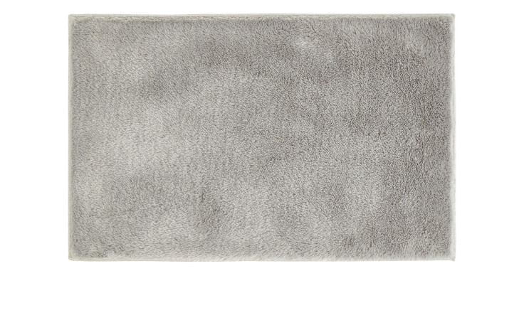 Die Andiamo Badematte Florida 40 x 60 cm ist grau, rechteckig und aus weicher Synthetikfaser gefertigt.