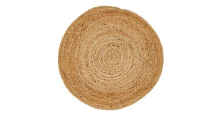 LUXOR living Teppich Mamda: Runder Jute-Teppich mit Spiral-Muster, Durchmesser 80 cm.