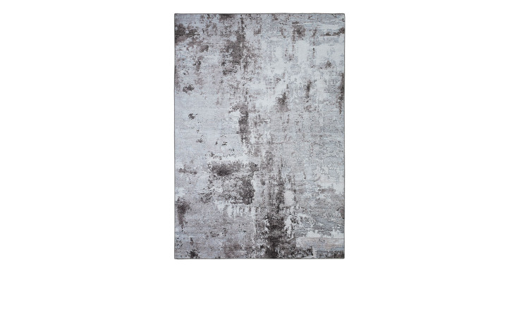 Teppich Lago 160 x 230 cm in Grau, abstraktes Vintage-Muster, Synthetikfaser.