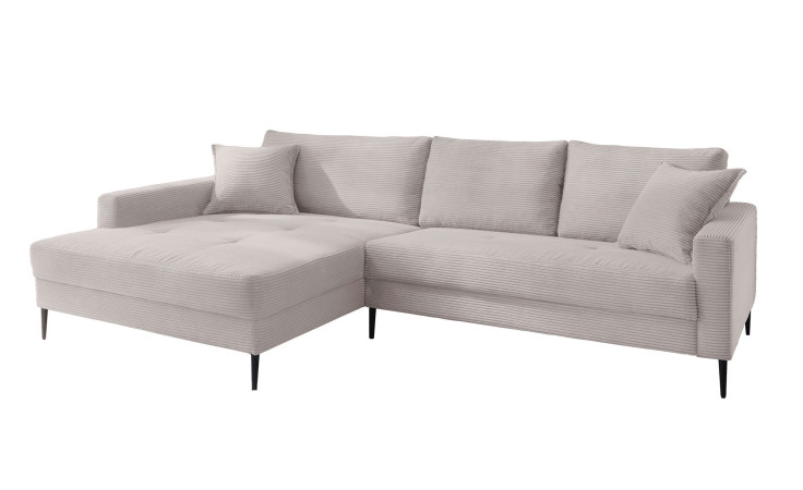 Wohnlandschaft Sunny in Dove, inklusive 3 Rückenkissen und 2 Zierkissen, Ottomane links