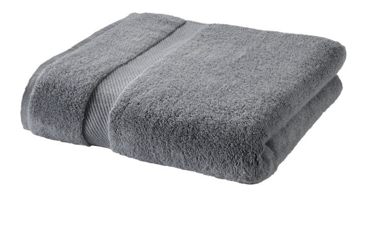 Casa Nova Duschtuch 70 x 140 cm in anthrazit textil mit strukturiertem Band, sauber gefaltet auf weißem Hintergrund.