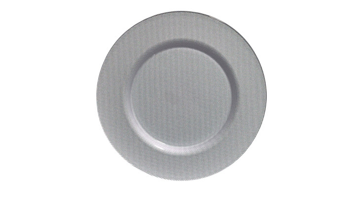 Ein runder, leerer Platzteller 33 cm von Casa Nova ruht auf einem weißen Hintergrund.