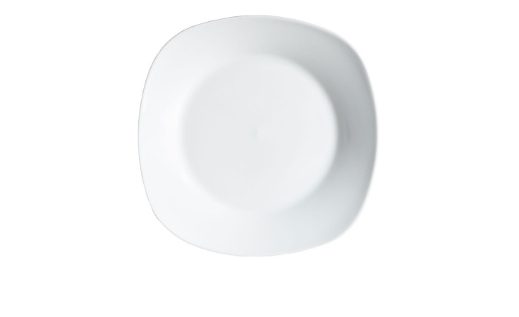 Der Casa Nova Porzellan-Dessertteller 18,8 cm, quadratisch, weiß, auf weißem Hintergrund fotografiert.