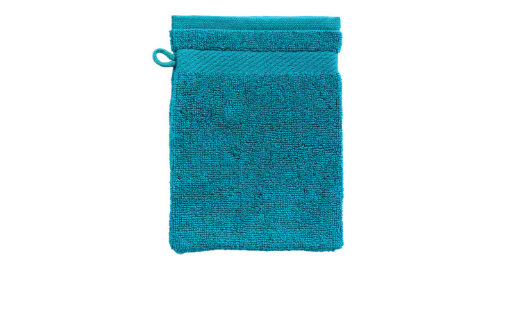 Ein Casa Nova Waschhandschuh 16 x 21 cm mit kleiner Schlaufe, abgebildet auf weißem Hintergrund.