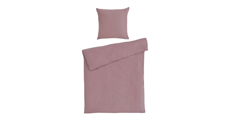 Musselin Bettwäsche 155 x 220 cm in altrose.