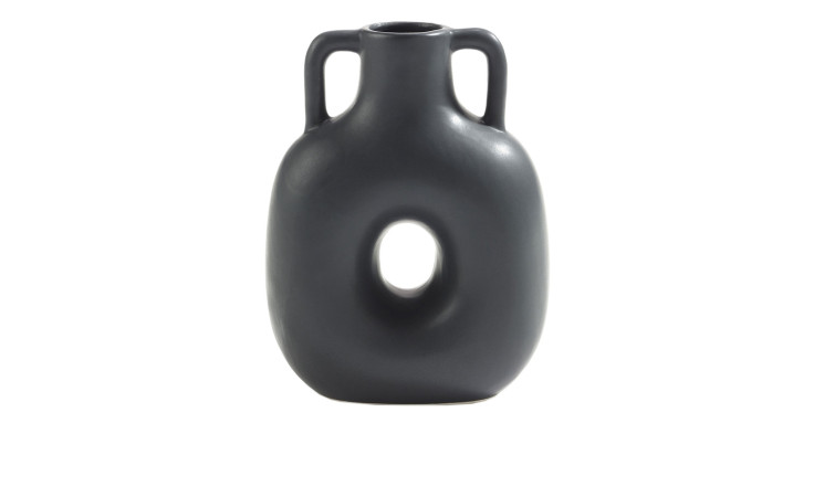 Vase 16 cm in schwarz aus Porzellan.