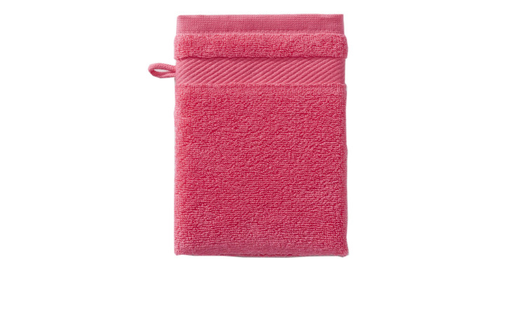 Waschhandschuh 16 x 21 cm in Pink aus Baumwolle.