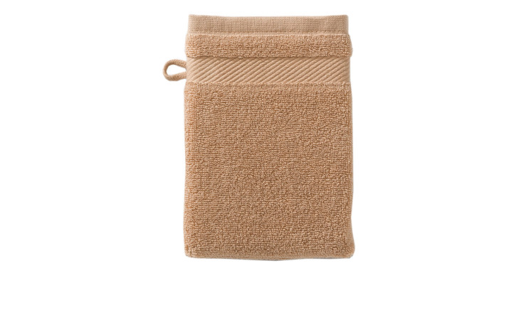 Waschhandschuh 16 x 21 cm in zimtt aus Baumwolle.