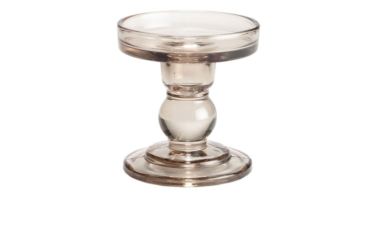 Kerzenhalter 8 cm gräulich aus Glas.