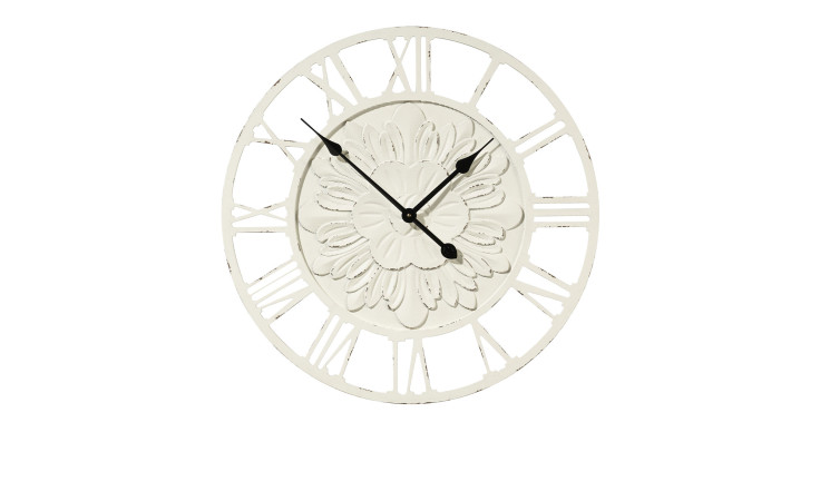 Wanduhr 60 cm in weiß aus Holzwerkstoff.