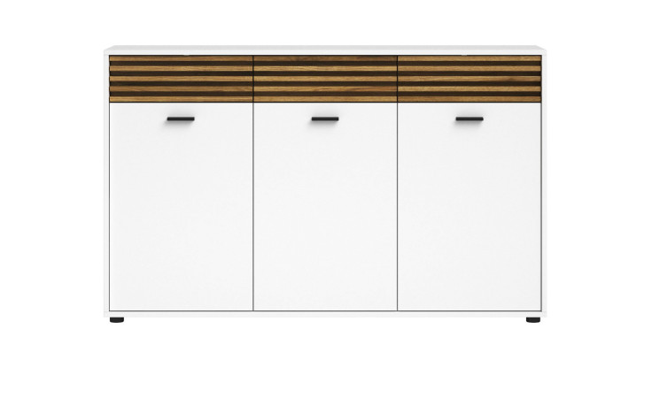 Sideboard Lanzerote in der Farbausführung Weiß / Evoke oak, Frontansicht