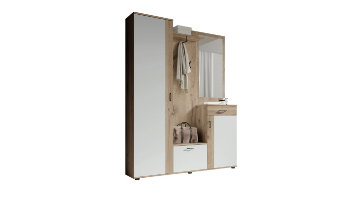 Garderobe John in der Farbe in der Frontfarbe Lichtgrau mit Absetzungen in Lichtgrau 