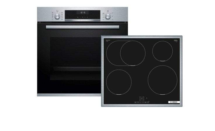 Backofen-Set BOSCH, HBD635CS63_Backofen HBA537BS0, Kochfeld PIF645BB5E