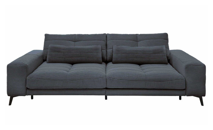 Big Sofa Husum in Anthrazit. Cord Optik, Füßr Schwarz