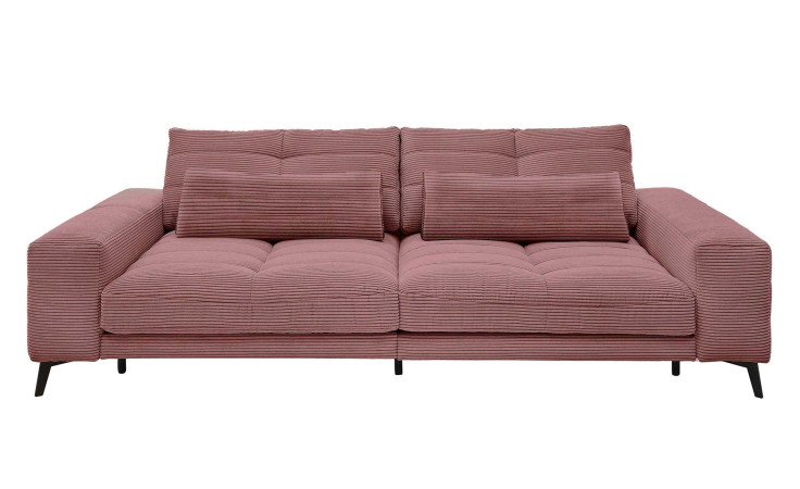 Big Sofa Husum, inklusive 2 Nierenkissen, Cord Optik, Schwarze Füße