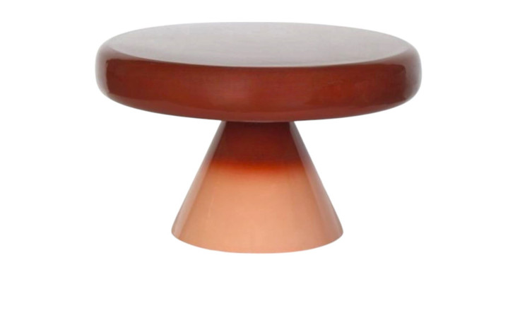 Beistelltisch Rici Colore mit Emaillierung in rot