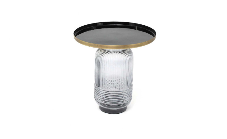 Beistelltisch Albufeira, in der Farbausführung Messing und grau.