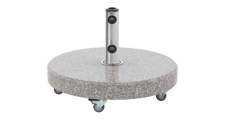 Granitsockel Expert Click-It® aus grauem Granit und Edelstahl