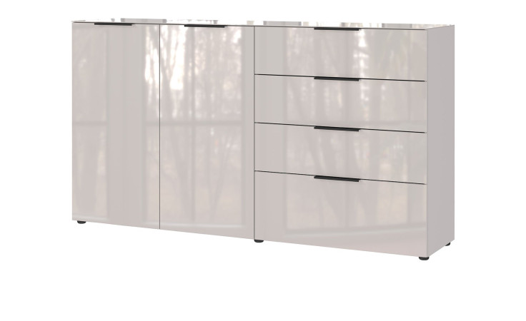 Sideboard Owingen in Kaschmir/Glas mit 4 Schublade und 2 Türen