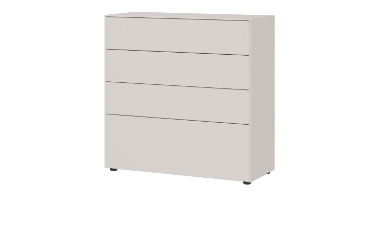 Kommode Luna mit Front und Korpus in Kaschmir, mit 4 Schubladen