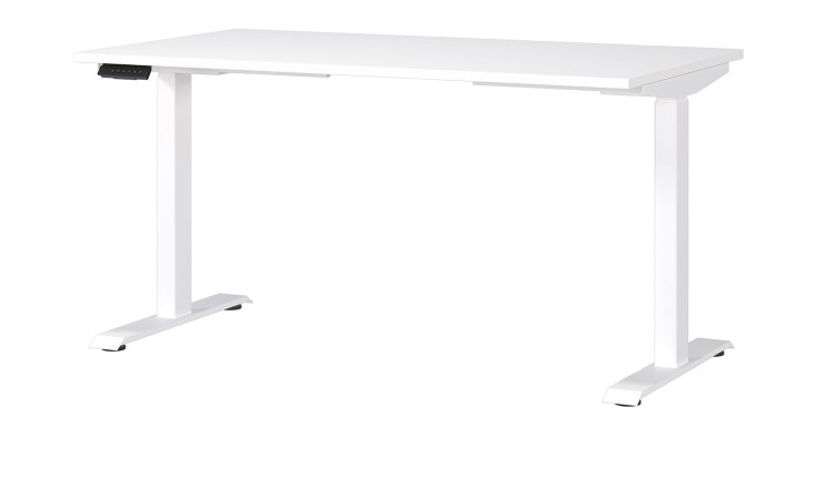 Höhenverstellbarer Schreibtisch Jet in weiß, 140 x 80 cm