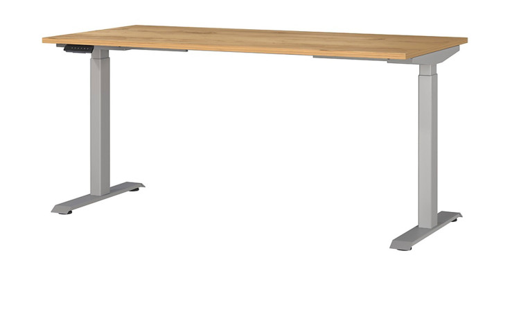 Höhenverstellbarer Schreibtisch Move & Work Navarra-Eiche-Dekor/Silber