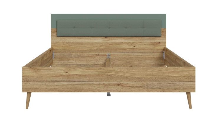 Bett Winston in der Farbausführung Mauvella oak / Salbeigrün, Frontansicht